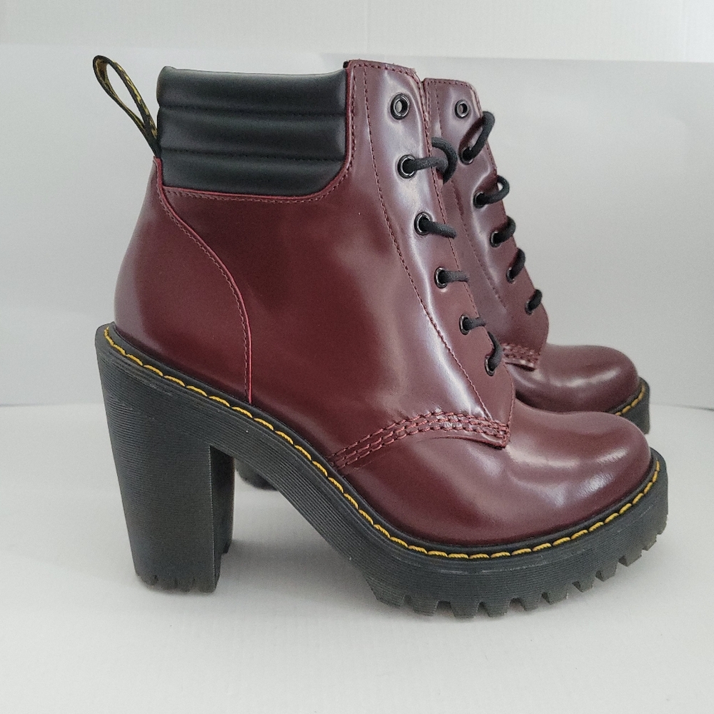 Dr. Martens Persephone Platform Boots, Size 6, in Oxblood Red